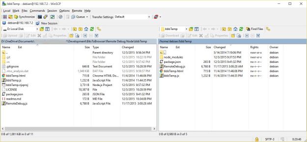 Transfer Source Files to Target Using WinSCP